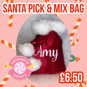 Personalised Santa Pick & Mix Filled Velvet Sack